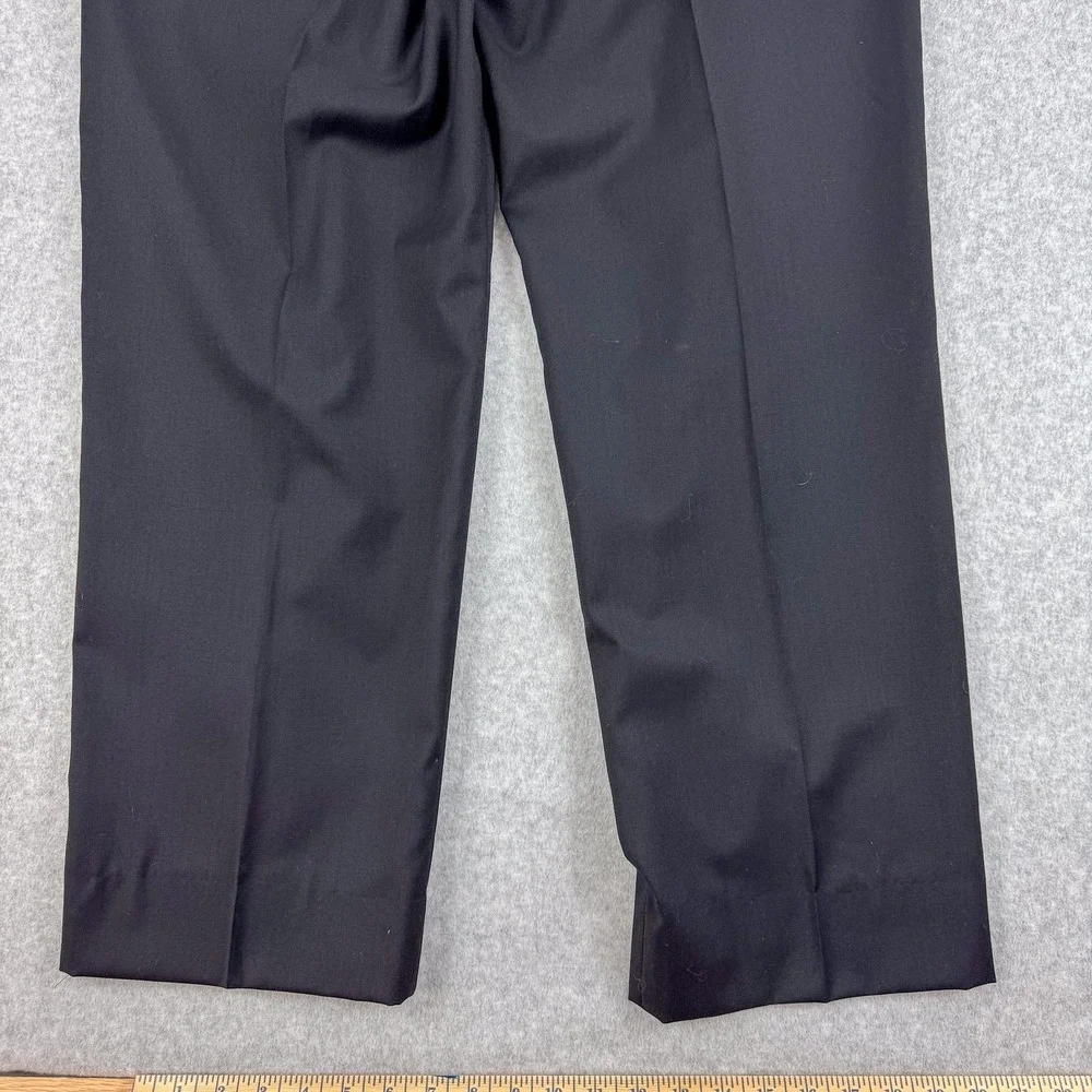 Jos A Bank Dress Pants Mens 35 Black Wool Pleated‎ Straight Classic Office 36x29